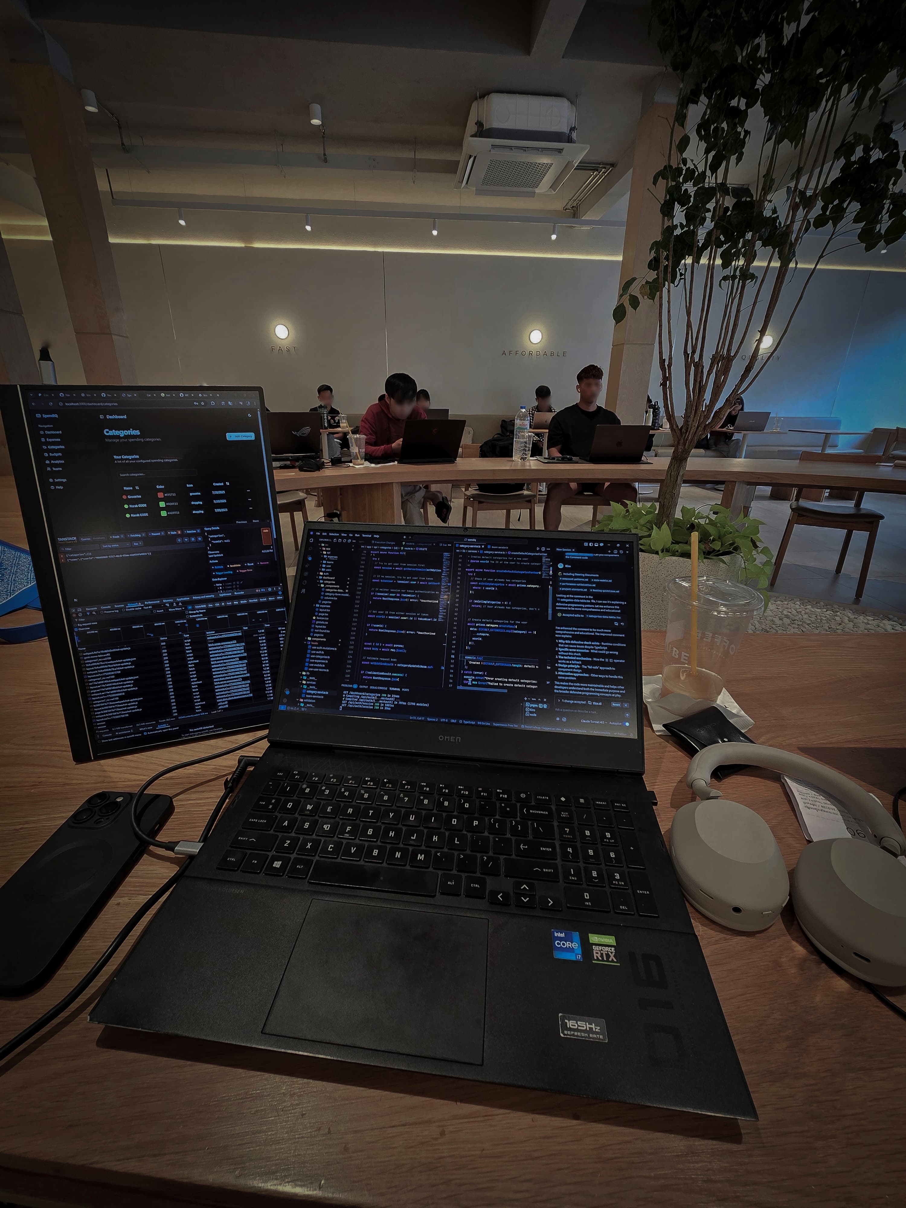 Minimalist cafe interior setup for studying